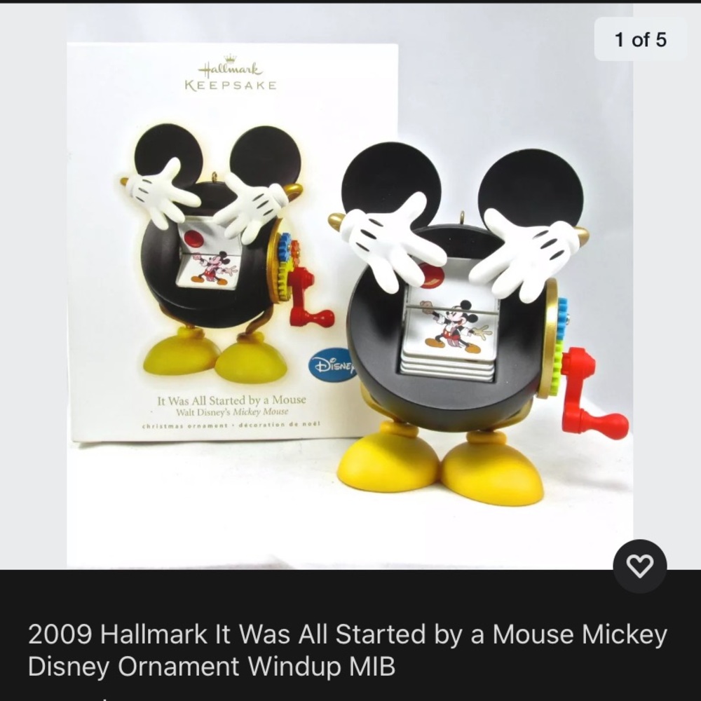 2009 hallmark Mickey Mouse action ornament NIB